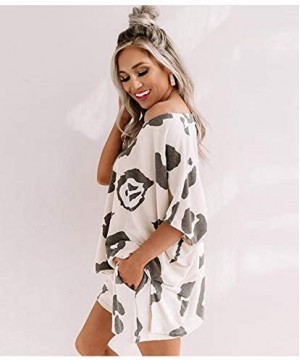 Sets Womens Tie Dye Pajamas Sets Shorts Sleepwear Cami Two Piece tie dye Halloween Women Nightwear pjs White black 4 - C51905...