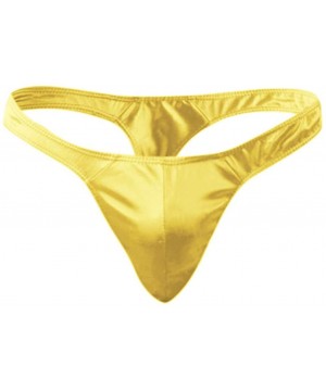 G-Strings & Thongs Sexy Underwear Mens Thong Briefs Comfortable Underwear Panties Sexy Satin - Yellow - CG18ZEOSYRD