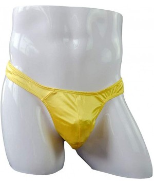 G-Strings & Thongs Sexy Underwear Mens Thong Briefs Comfortable Underwear Panties Sexy Satin - Yellow - CG18ZEOSYRD