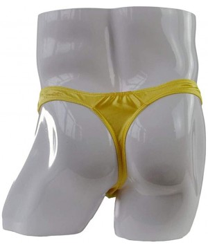 G-Strings & Thongs Sexy Underwear Mens Thong Briefs Comfortable Underwear Panties Sexy Satin - Yellow - CG18ZEOSYRD