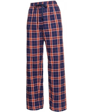 Bottoms 100% Woven Cotton Soft & Cozy Flannel Pants & Care Guide Adult - Orange/Navy - C512IRTMATP