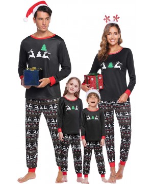 Sets Family Christmas Pajamas Set Matching Cotton Xmas Sleepwear PJS Set for Women/Men/Boys/Girls - 2-black-mom - C1192ZTRWST