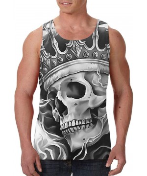 Undershirts Men Muscle Tank Top Summer Beach Holiday Fashion Sleeveless Vest Shirts - Cool Skull King With Crown - CT19DSK9080