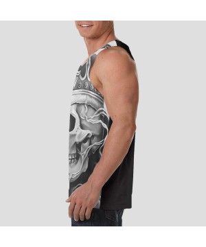 Undershirts Men Muscle Tank Top Summer Beach Holiday Fashion Sleeveless Vest Shirts - Cool Skull King With Crown - CT19DSK9080