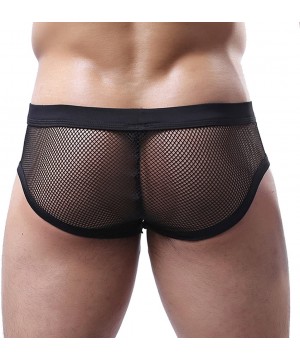 G-Strings & Thongs Sexy Men's Briefs Underwear Mesh Fishnet Jockstrap Shorts Underpants - 1 Pack Briefs Black - CD12EVQ5UQ9