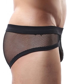 G-Strings & Thongs Sexy Men's Briefs Underwear Mesh Fishnet Jockstrap Shorts Underpants - 1 Pack Briefs Black - CD12EVQ5UQ9