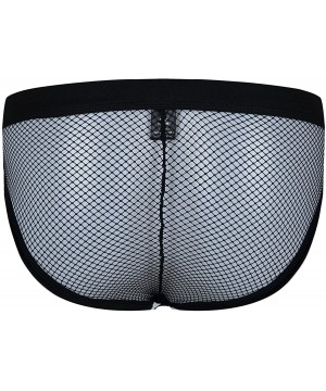 G-Strings & Thongs Sexy Men's Briefs Underwear Mesh Fishnet Jockstrap Shorts Underpants - 1 Pack Briefs Black - CD12EVQ5UQ9