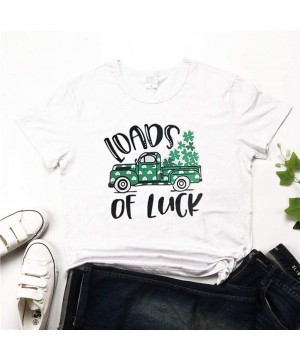 Tops I'm NOT Lucky.I'm Blessed Irish Shamrock St. Patrick's Day Clover Women Short Sleeve T Shirts Blouse Tops Tee - C white ...