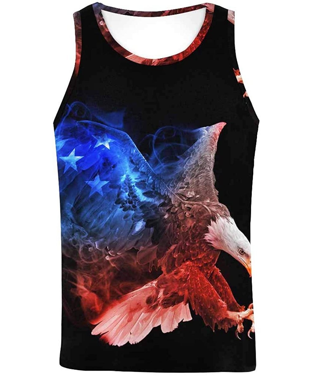 Undershirts Men's Muscle Gym Workout Training Sleeveless Tank Top Beautiful Flamingos - Multi2 - CR19DW72A0C