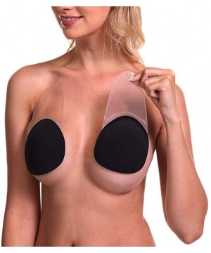 Slips Women Sticky Bra Strapless Backless Bra Adhesive Bra Invisible Push up Bra - Black - C818A04ODL0