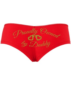 Panties BDSM DDLG Proudly Owned by Daddy Boyshort for Baby Girl Princess - Gold - C218SO0SYZM