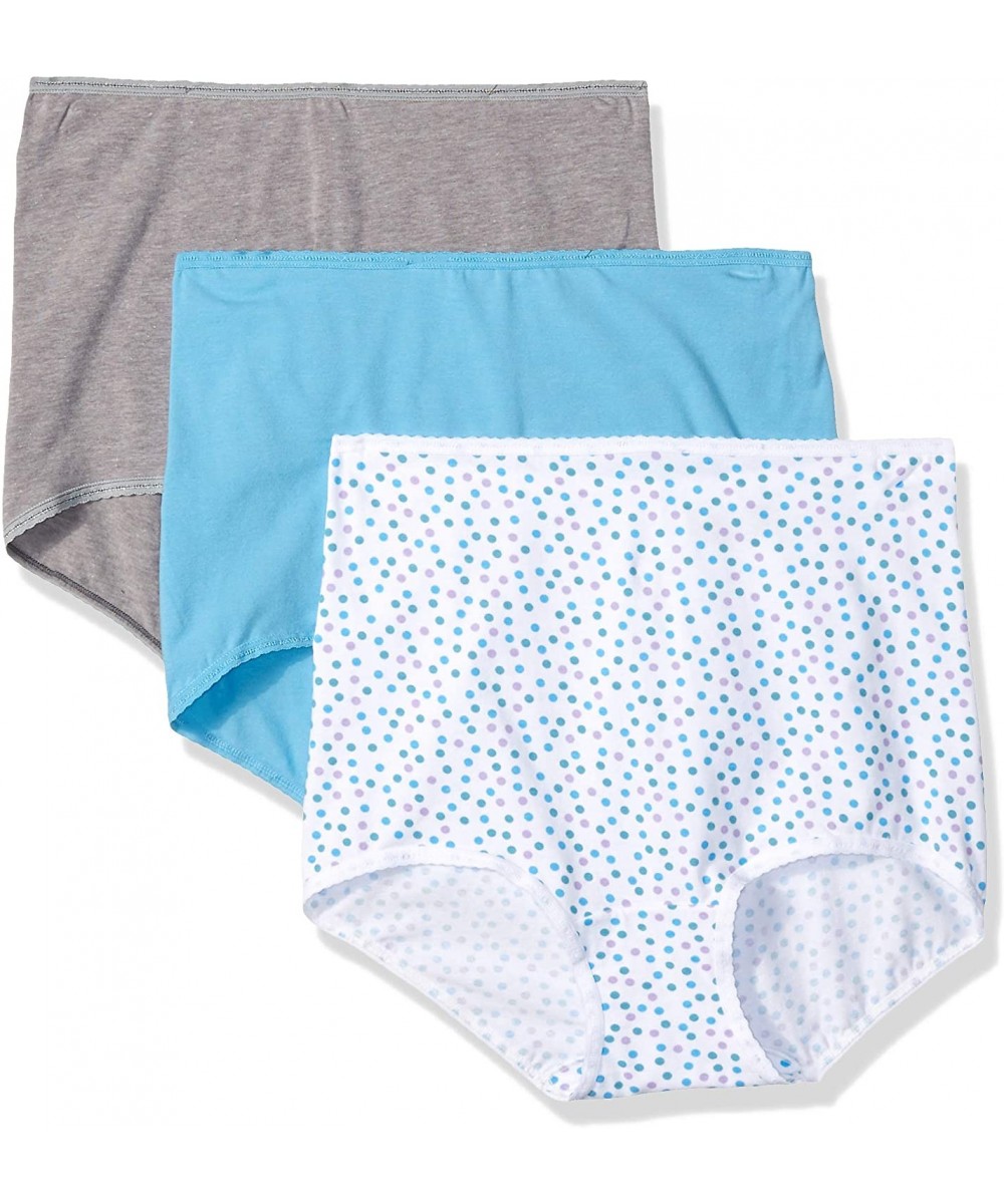 Panties Women's Cool Cotton Skamp Brief 3-Pack - Heather Grey/White/Lavender Assortment - CH18NXU0S6X