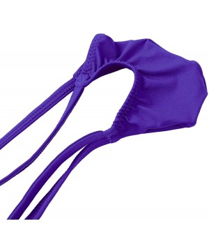 G-Strings & Thongs Men's Low Rise Sexy T-Back Jockstrap Open Back G-Strings Bikini Thongs Underwear - Purple - CS18SC665XE