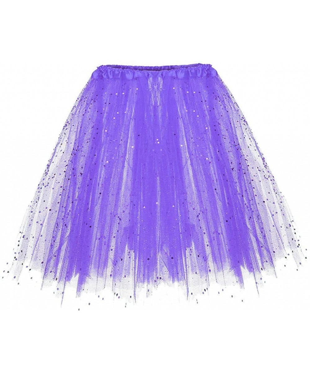 Slips Petticoat Ballet Tutu Short Skirt 50s Rockabilly in Tulle Sexy Carnival Festivities - Light Purple - CO194686STU