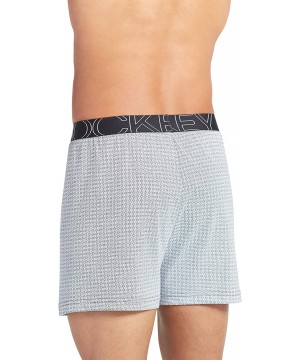 Boxers Men's Underwear ActiveBlend Knit Boxer - Black Grid - C712BVFQL93