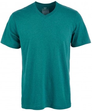 Undershirts Mens Heathered Basic T-Shirt - Emerald Green - CC18XTTGQMX