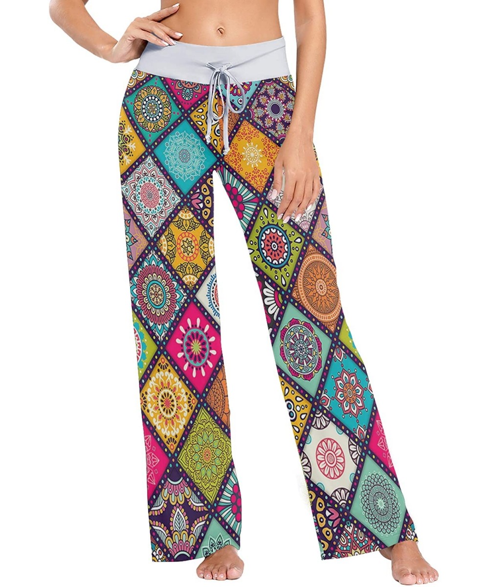 Bottoms Exotic Indian Mandalas Women's Pajama Pants Comfy Drawstring Lounge Pants Sleepwear - CE19DSWKLYS