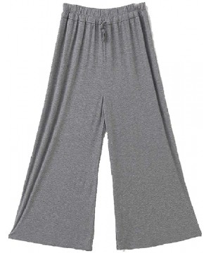 Bottoms Womens High Waisted Baggy Modal Lounge Palazzo Lounge Pants - Dark Grey - CG19CSY2RGO