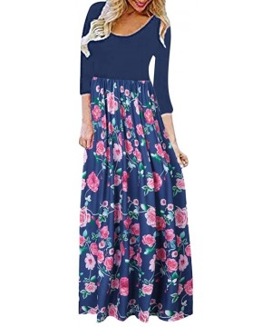 Baby Dolls & Chemises Women's Casual Short Sleeve Bohimian Vintage Dress Fashion O-Neck Print Maxi Tank Long Dress Loose Plus...