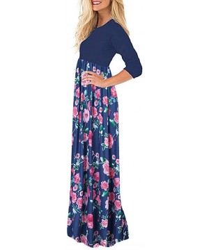 Baby Dolls & Chemises Women's Casual Short Sleeve Bohimian Vintage Dress Fashion O-Neck Print Maxi Tank Long Dress Loose Plus...