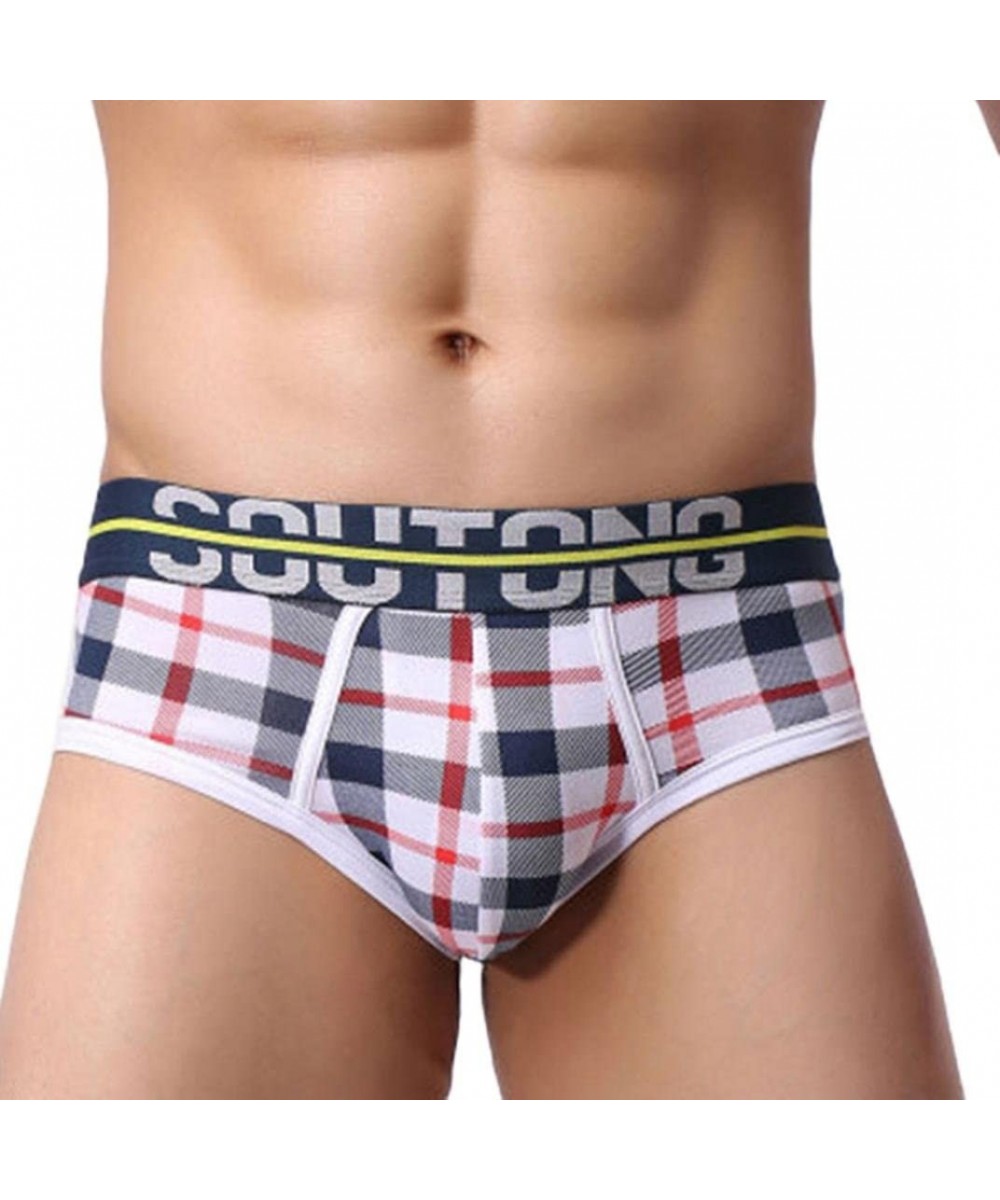 Boxer Briefs Men's Fashion Lattice Breathable Underwear Boxer Briefs Shorts Cotton Bulge Pouch Underpants - 5 Pack - CS180RZWKNI