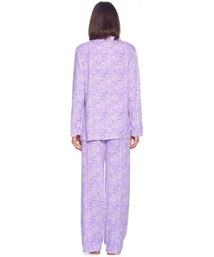 Sets Womens Pajamas Set - Pants and Long Sleeve Sleep Wear for Ladies - Purple Paisley - C819283G548