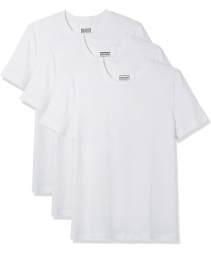 Undershirts Men's 3-Pack Cotton Stretch Short Sleeve Crew Neck Undershirt - White - CH186Z5YD78