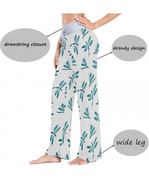 Bottoms Cute Watercolor Dragonfly Silhouette Women's Pajama Pants Lounge Sleep Wear - Multi - CT19C6ANNHY