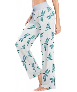 Bottoms Cute Watercolor Dragonfly Silhouette Women's Pajama Pants Lounge Sleep Wear - Multi - CT19C6ANNHY