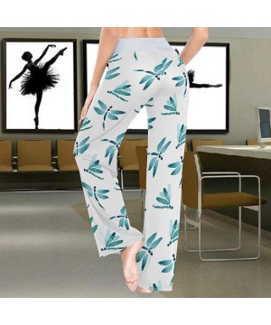 Bottoms Cute Watercolor Dragonfly Silhouette Women's Pajama Pants Lounge Sleep Wear - Multi - CT19C6ANNHY