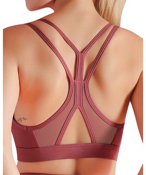 Bras Women's Sports Bras - Freedom Seamless Bra for Yoga-Running-Fitness - Athletic Gym Tops - Pink - CI197N07KIA