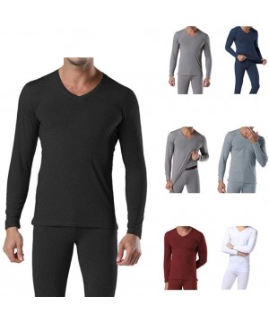 Thermal Underwear Mens Thermal Underwear Ultra Soft Long John Set Winter Warm Base Layer Top and Bottom - W - CZ192NZE7SZ