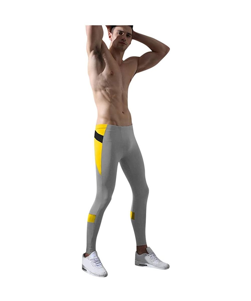 Thermal Underwear Men Thermal Underwear Winter Skiing Warm Bottom Thermal Long Base Layer Compression Pants Long Johns - Gray...