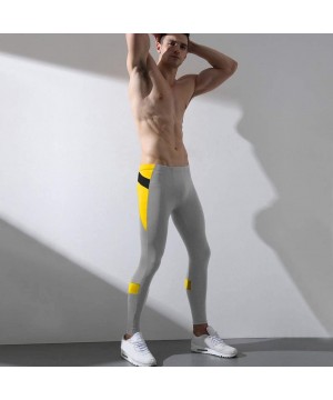 Thermal Underwear Men Thermal Underwear Winter Skiing Warm Bottom Thermal Long Base Layer Compression Pants Long Johns - Gray...