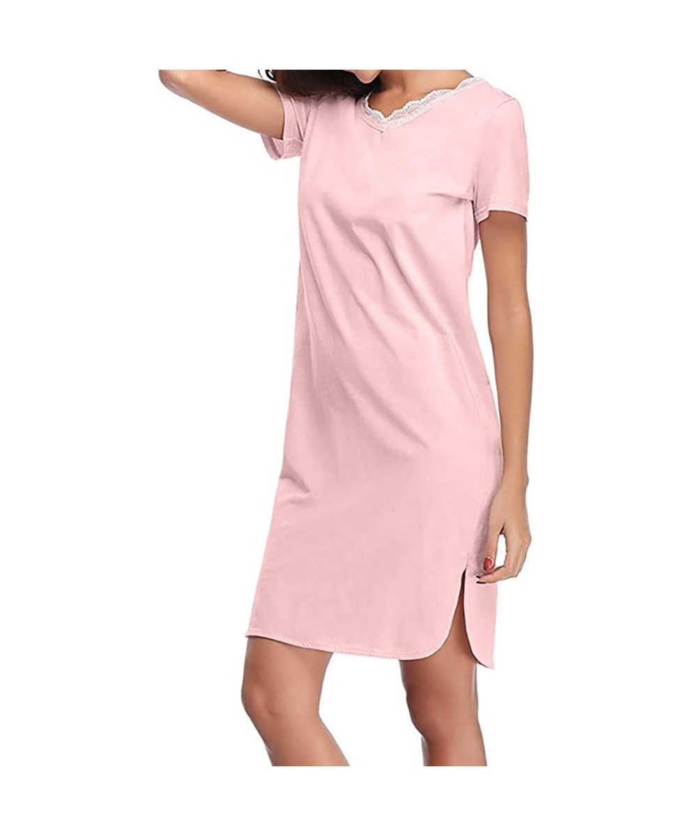 Sets Two Pieces Pajamas Sets- Short Pajamas Set Sleepwear Bamboo Tank Tops Pjs Set for Women - B Pink - CD193T9D5K0