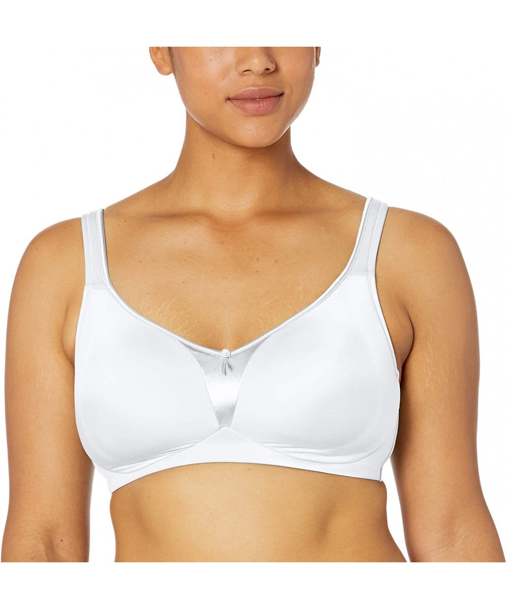 Bras Women's Signature Support Satin Wire-Free 2-ply Bra - White - C618ODC6RSO