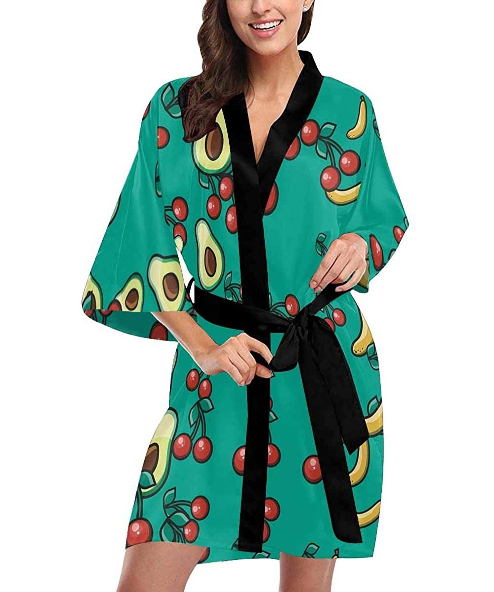 Robes Custom Colorful Bowknot Women Kimono Robes Beach Cover Up for Parties Wedding (XS-2XL) - Multi 4 - CI194TE2W04