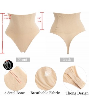 Shapewear Women Waist Cincher Girdle Tummy Slimmer Sexy Thong Panty Shapewear - Nude(with 4 Steel Bone) - CI194GTMMLH