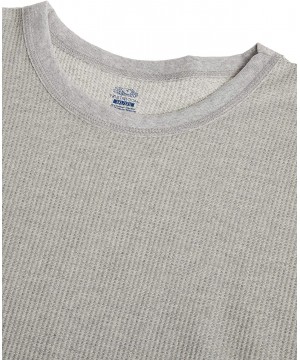 Thermal Underwear Men's Classic Midweight Waffle Thermal Underwear Crew Top - Light Grey Heather - CL117LDEWX7