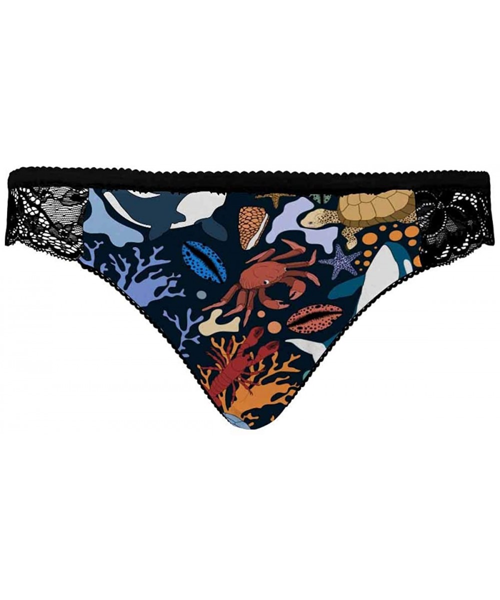 Thermal Underwear Women's Underwear Briefs Soft Breathable Ladies Panties Whales- Turtles- Crabs and Corals - Multi 1 - CP19E...