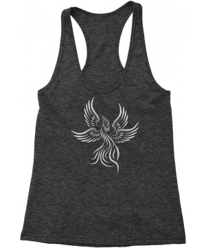 Camisoles & Tanks Phoenix Rising from The Ashes Triblend Racerback Tank Top for Women - Charcoal Grey - CG18Z304XNU