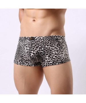 Boxer Briefs Men's Boxer Briefs Low Rise Sexy Leopard Print Underwear Man Shorts Underpants and Tank Top-MmNote - Black - CD1...