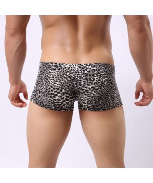 Boxer Briefs Men's Boxer Briefs Low Rise Sexy Leopard Print Underwear Man Shorts Underpants and Tank Top-MmNote - Black - CD1...