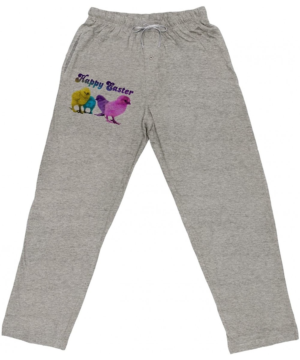 Sleep Bottoms Happy Easter Peepers Adult Loose Fit Lounge Pants - Ash-gray - CR12J6WXRBD