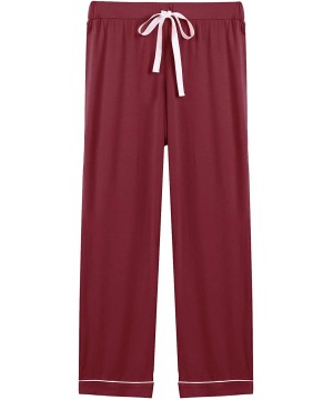 Sets Womens Soft Bamboo Pajama Sets Button Down Long Sleeve Pj Pants Set Sleepwear - Long-red - CG18XAKR9EH