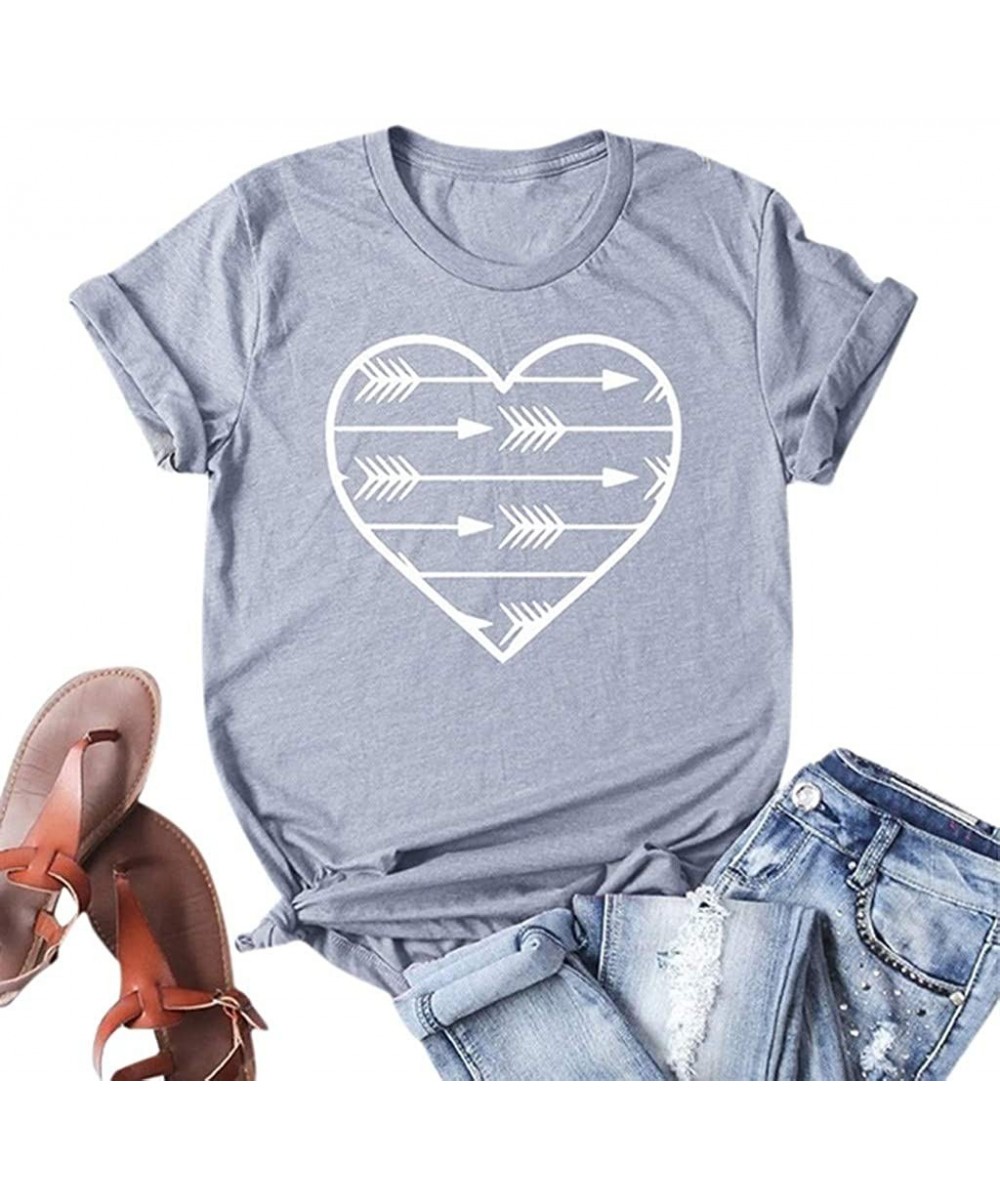 Nightgowns & Sleepshirts Easter Women Lady Letter Printed Short Sleeve T-Shirt Casual Loose Top Tunics - S-gray - C4196H7TZO3