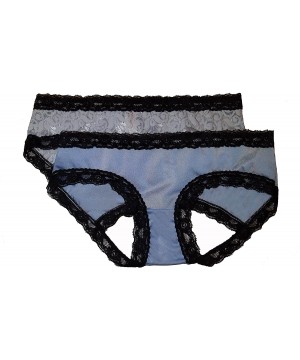 Panties Open Back Lace Panties 2 Pack Bundle - Blue - CD180LDQ297