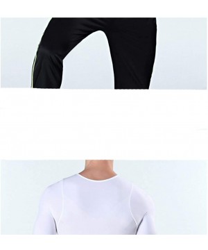 Shapewear Men Long Sleeve Base Layer Cool Dry Compression T-Shirt Workout Running Undershirt Waist Trainer - White - CZ19E43ZUIE