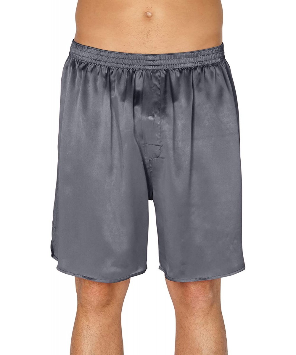 Boxers Men's Classic Silk Boxers - Graphite - CC115Q7F2W5