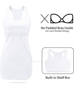 Camisoles & Tanks Women's Basic Cotton Camisole Shelf Bra Layering Cami Tank Tops - White/Racerback - C618H25E4HL